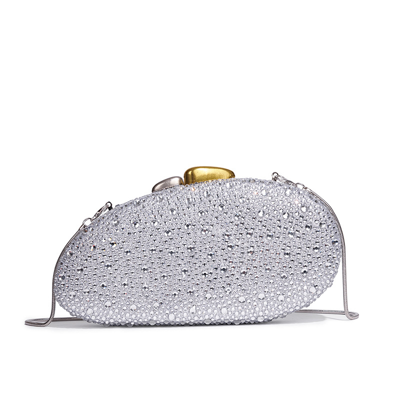 Acrylic Rhinestone Evening Clutch in Silver Rhinestone — styling photo