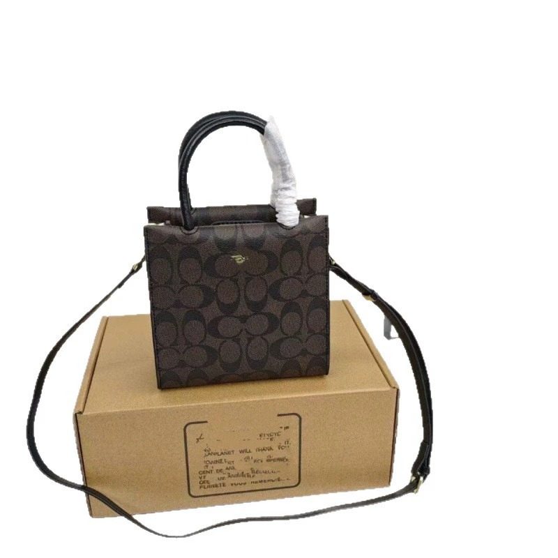 Cally Mini Monogram Tote in Monogram Black — detail close-up