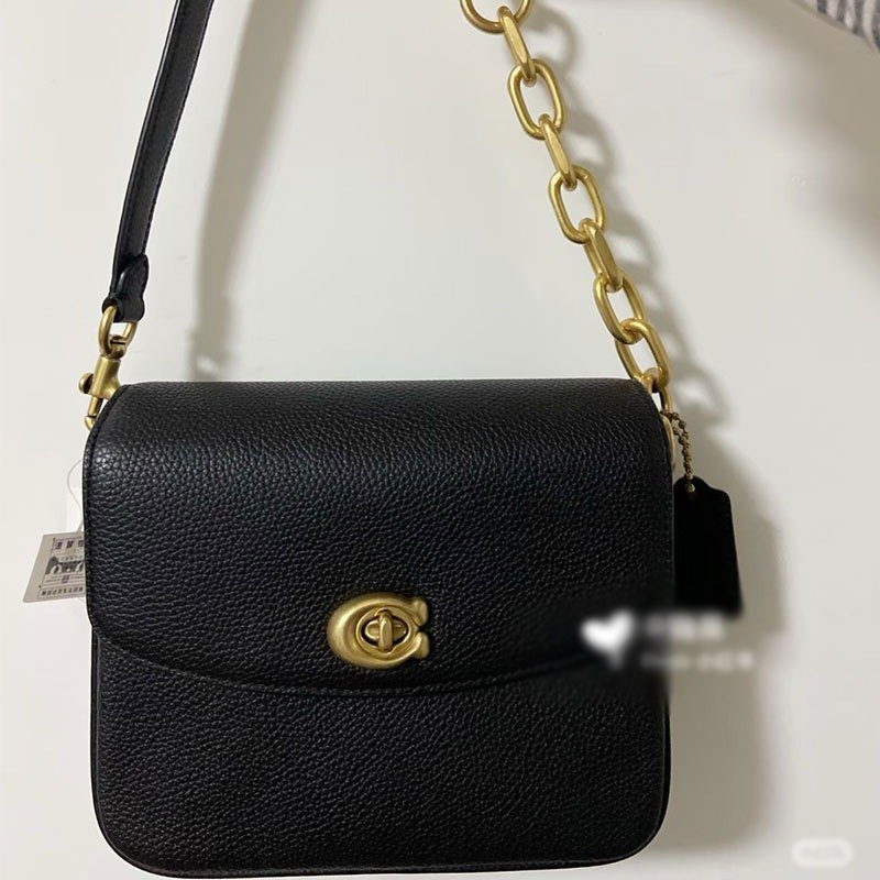 Cassie-Style Vintage Messenger Crossbody Bag in Brown Monogram — side angle