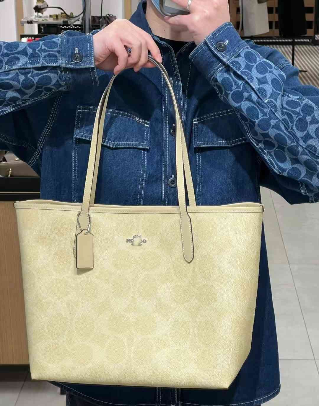 Colorblock Tote Hobo Crossbody Bag in Pink — back view