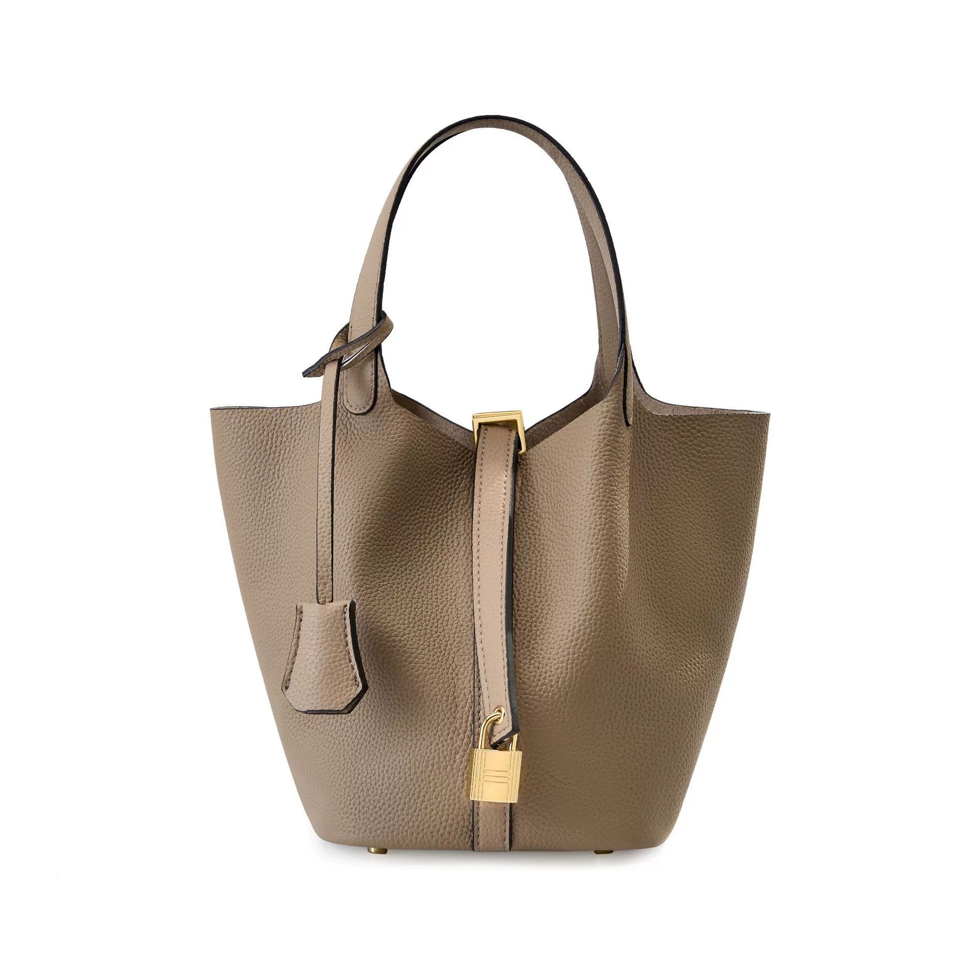 Cowhide Bucket Bag in Orange — back view