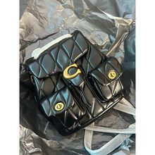 Cowhide Quilted Chain-Strap Shoulder Bag in Classic — additional angle