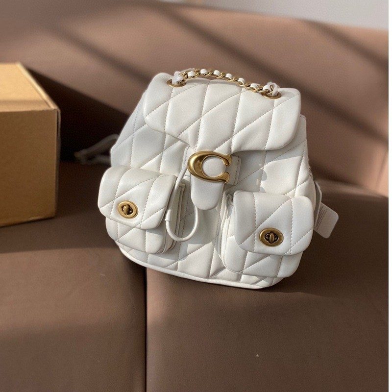 Cowhide Quilted Chain-Strap Shoulder Bag in Classic — styling photo