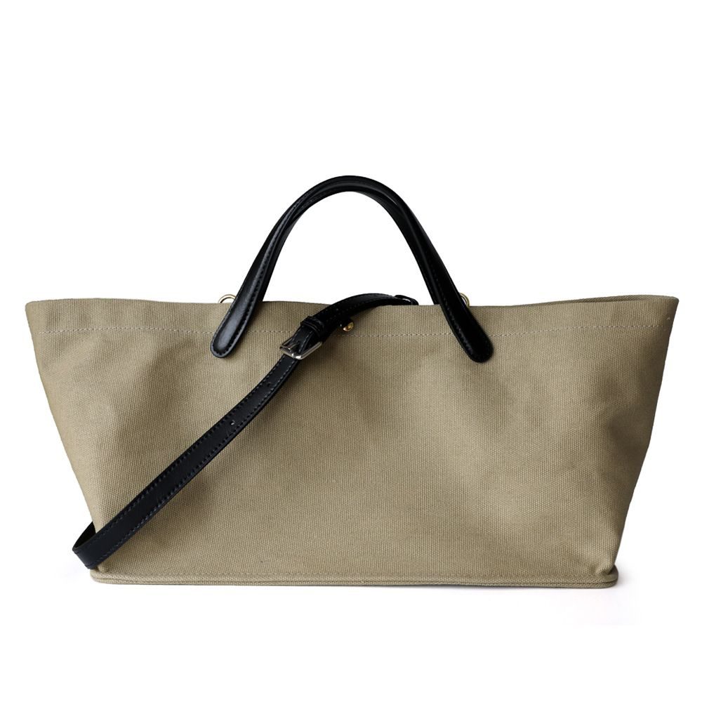 French-Style Genuine Leather Work Tote Bag in Black — styling photo