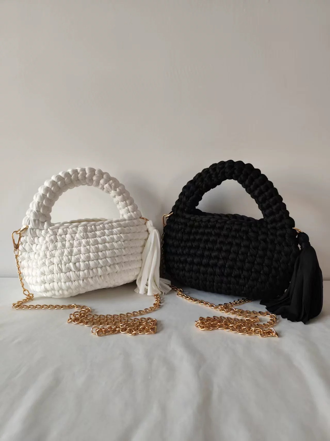 Handwoven Macaron Color-Block Tassel Bag — Shoulder Bags handbag