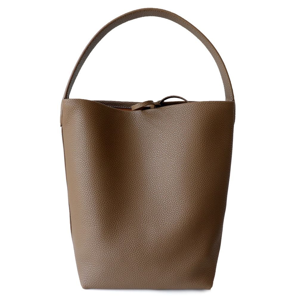 Japanese-Minimalist Leather Bucket Tote Bag in Black — packaging
