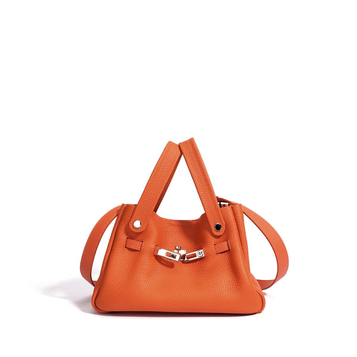 Leather Bucket Kelly-Style Crossbody Bag in Classic — additional angle
