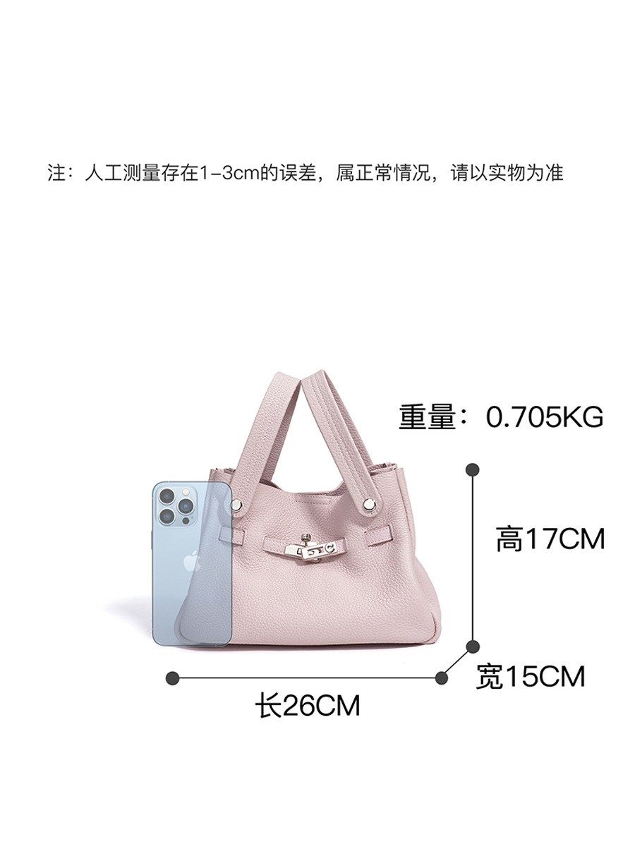 Leather Bucket Kelly-Style Crossbody Bag in Classic — interior view