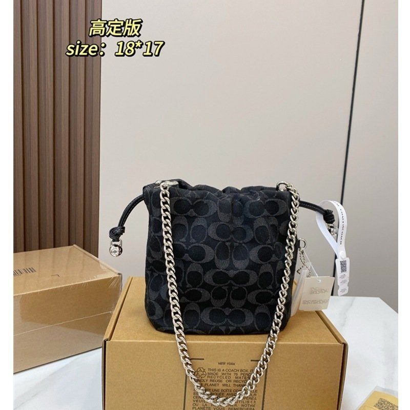Leather Chain-Strap Bucket Crossbody Bag in Classic — color comparison