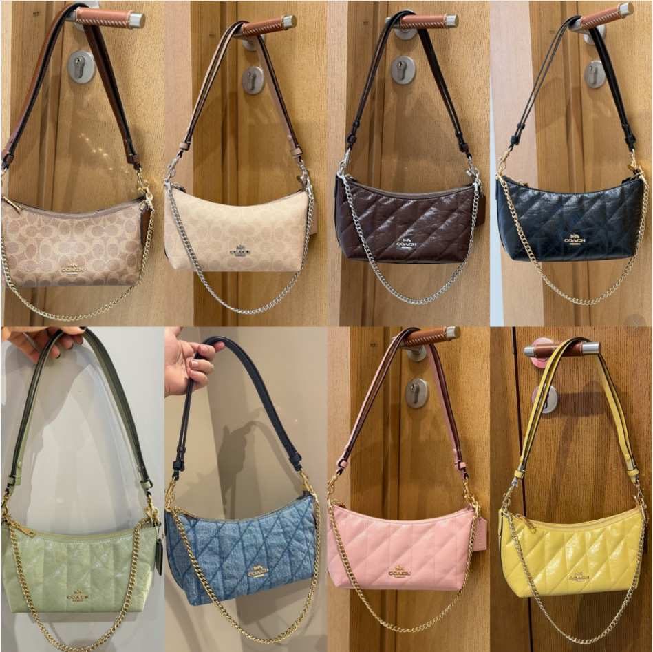 Leather Chain-Strap Underarm Crossbody Bag by JINMAN