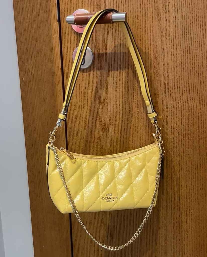 Leather Chain-Strap Underarm Crossbody Bag in Classic — view 12