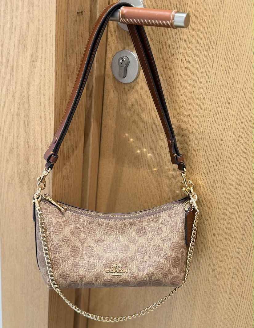 Leather Chain-Strap Underarm Crossbody Bag in Classic — color comparison