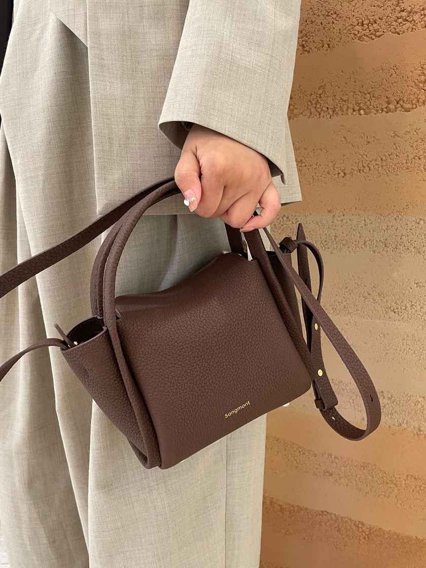 Leather Clutch Bag in Classic — side angle