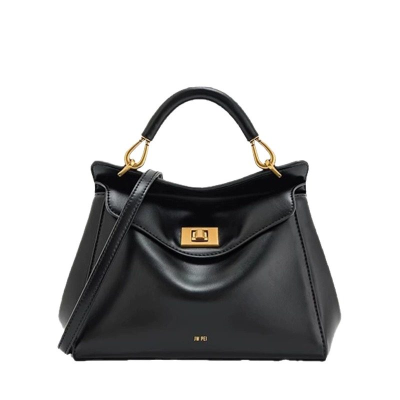 Lucia Lock Bag in Brown — detail close-up