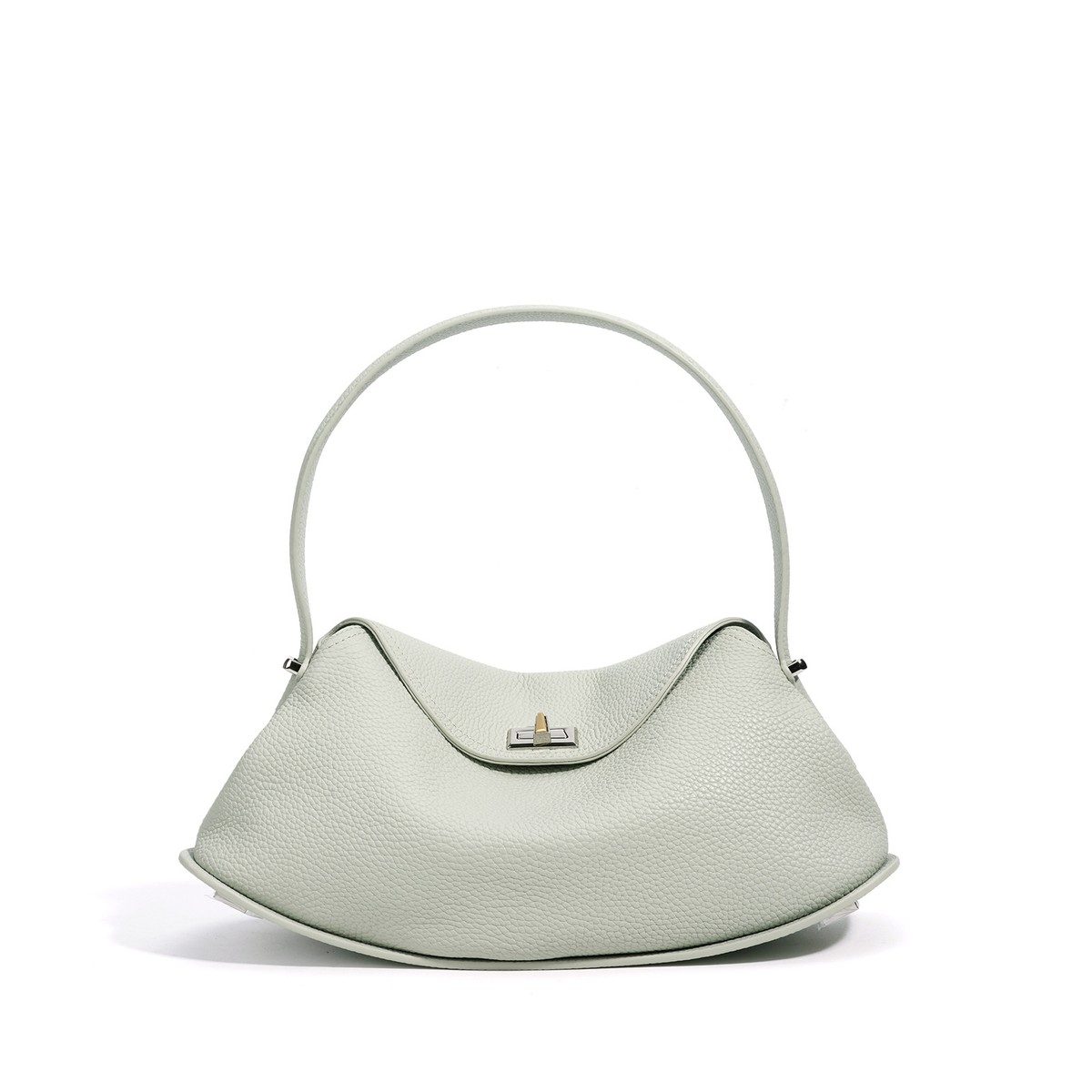 Lychee-Grain Genuine Leather Underarm Bag in Black — color comparison