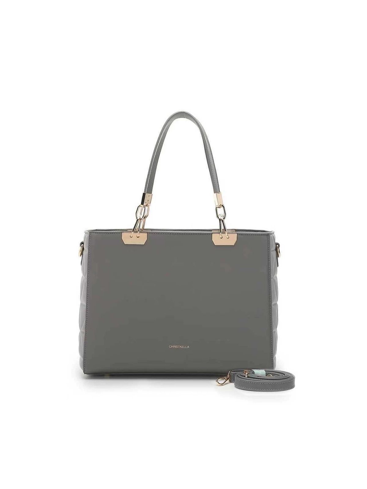 Macaron Patchwork Tote in Light Brown — interior view