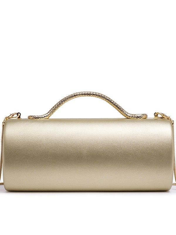 Mini Chain Square Shoulder Bag in Khaki — front view