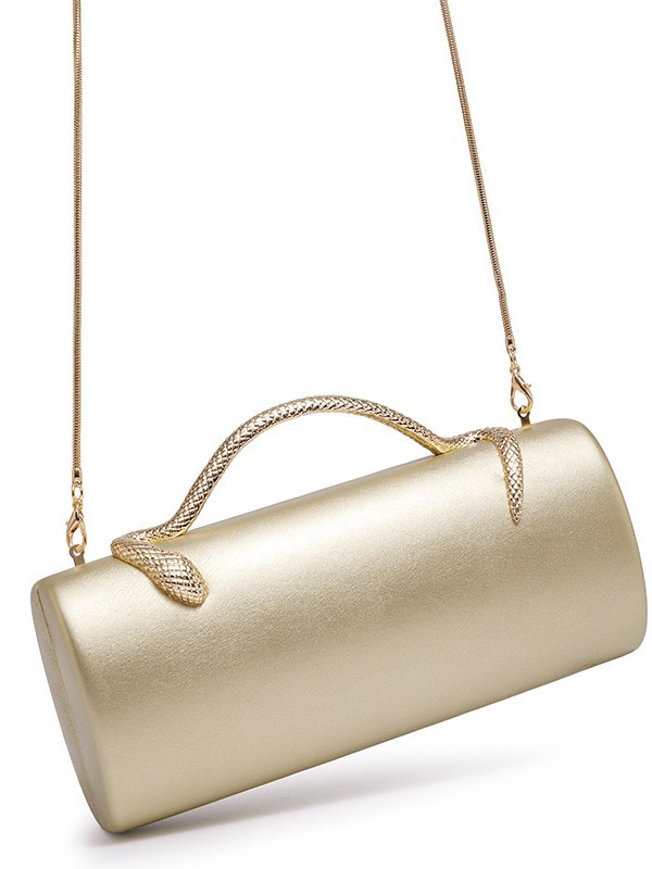 Mini Chain Square Shoulder Bag in Khaki — back view