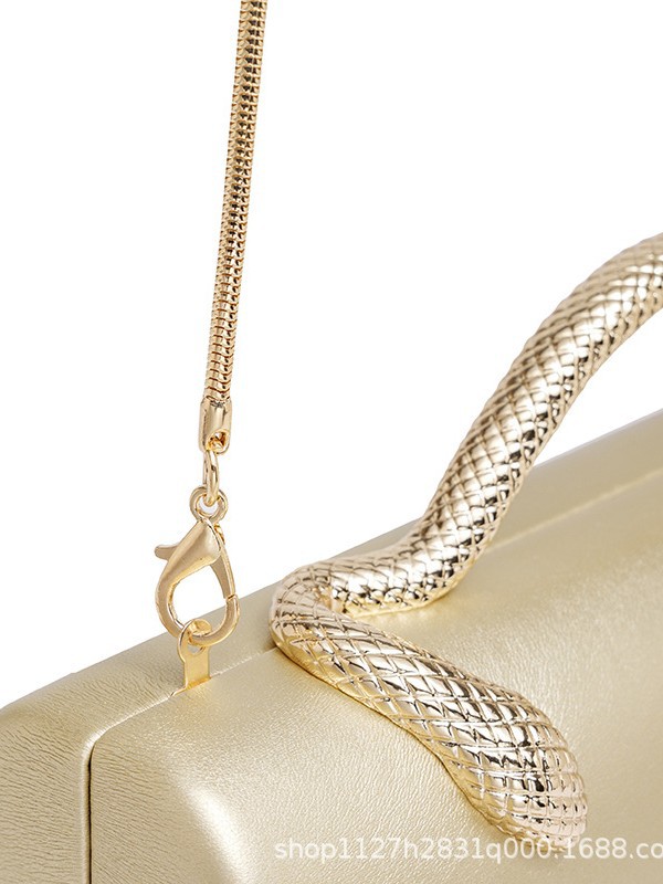 Mini Chain Square Shoulder Bag in Khaki — interior view