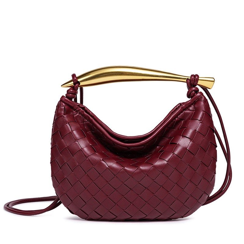 Mini Sardine Woven Crossbody Clutch in Black — back view