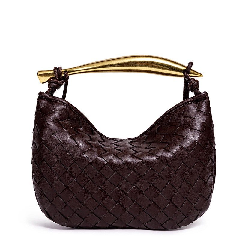 Mini Sardine Woven Crossbody Clutch in Black — interior view