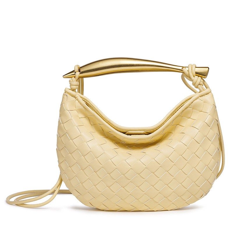 Mini Sardine Woven Crossbody Clutch in Black — detail close-up