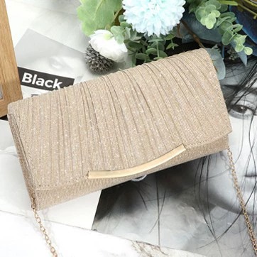 Pearl Evening Clutch Bag in Black — back view