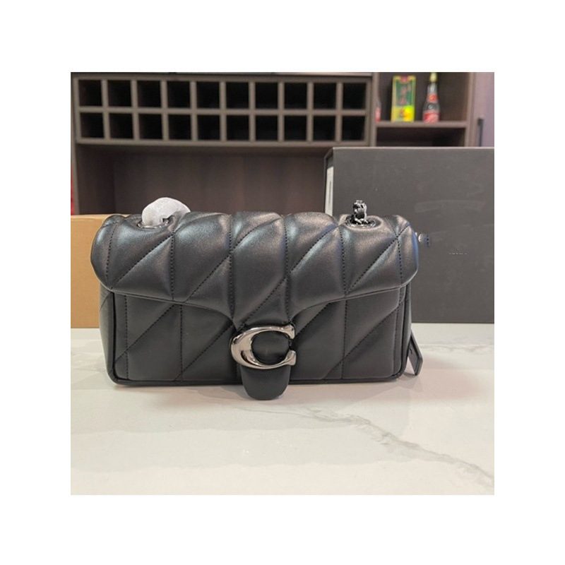 Quilted Chain-Strap Flap Crossbody Bag in Classic — side angle