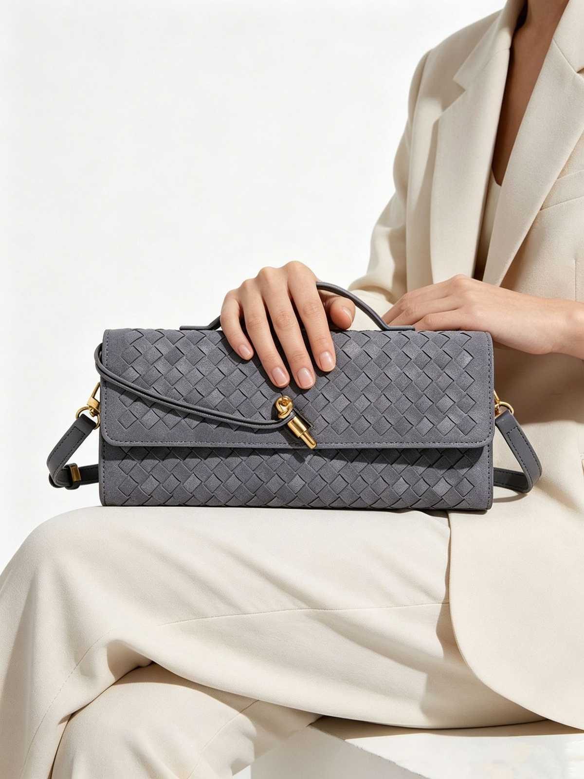 Retro Frosted Baguette Evening Clutch by JINMAN