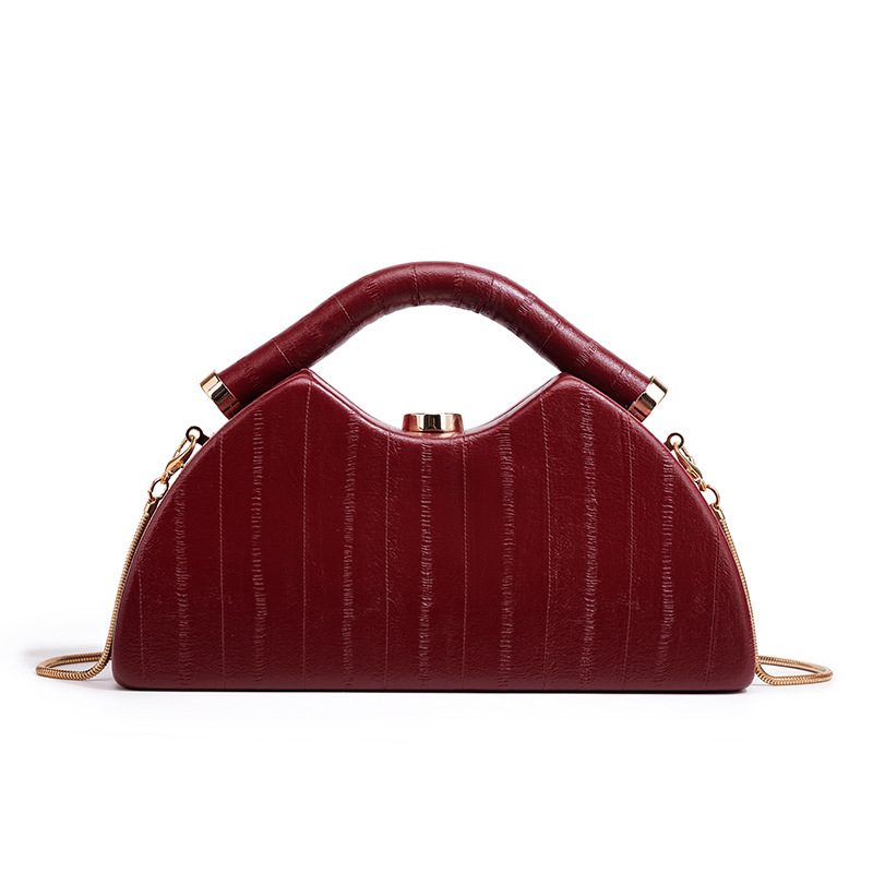 Satin Triangle Evening Clutch in Black — front view