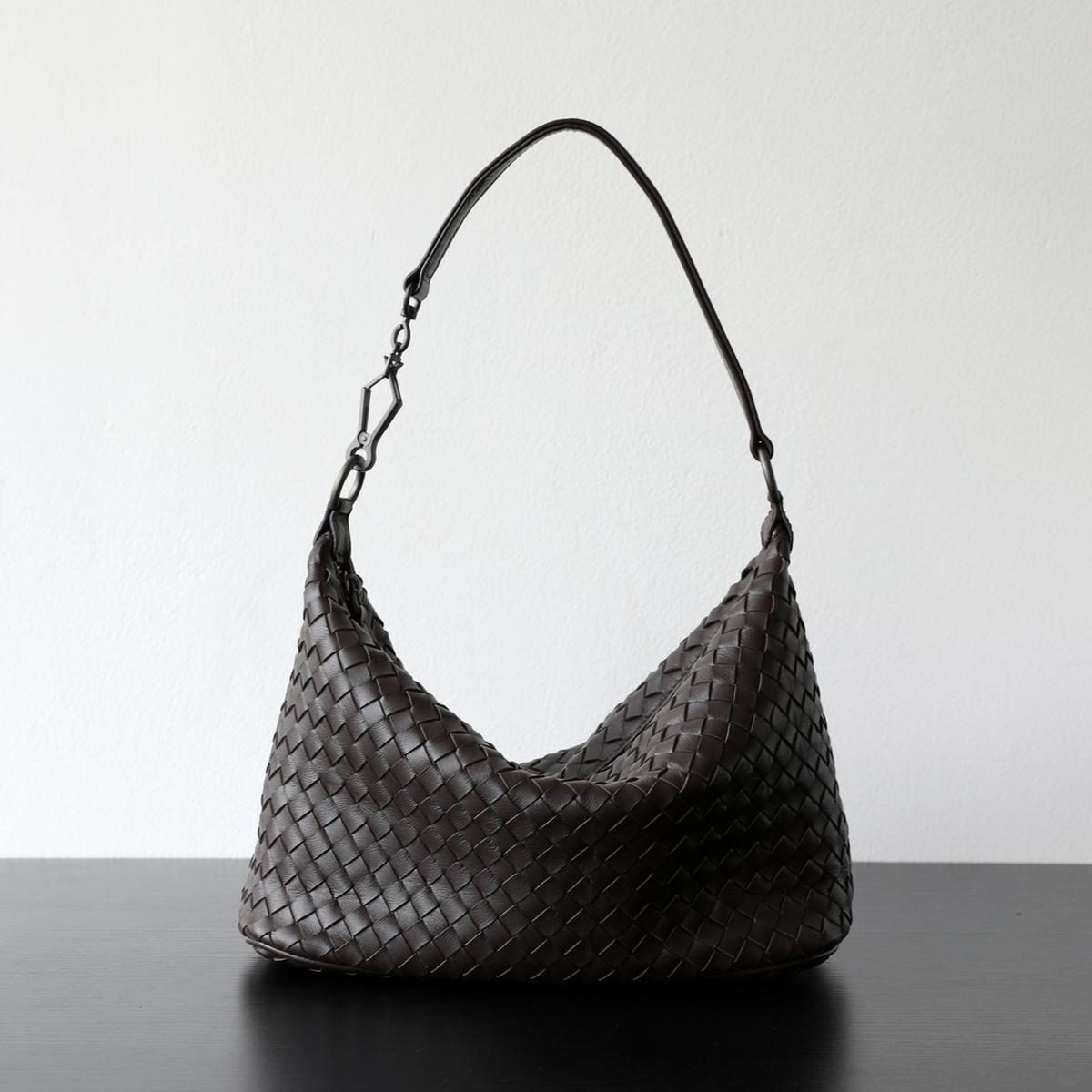 Sheepskin Dumpling Bag in Beige — interior view