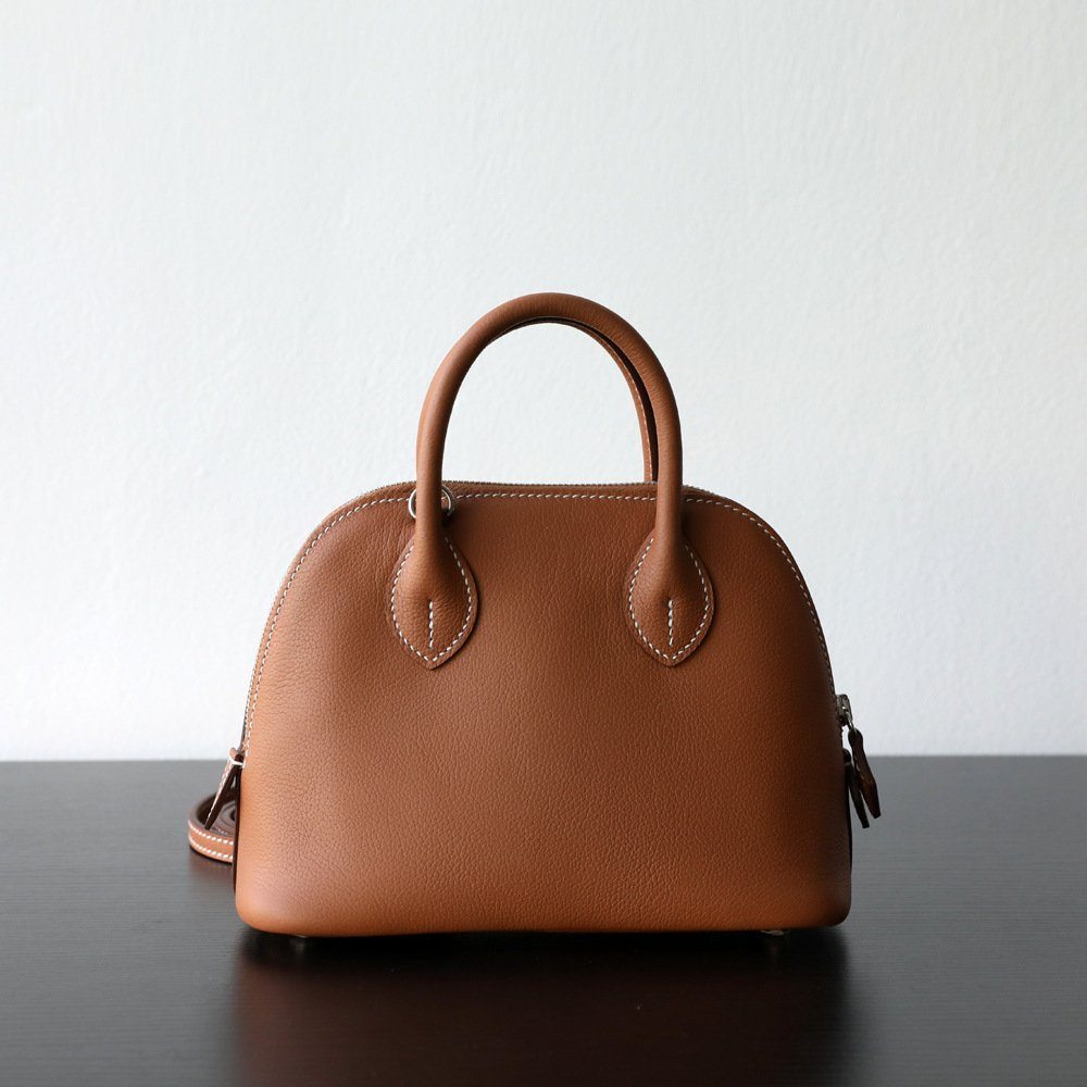 Top-Grain Cowhide Bolide Crossbody Bag in Ivory — additional angle