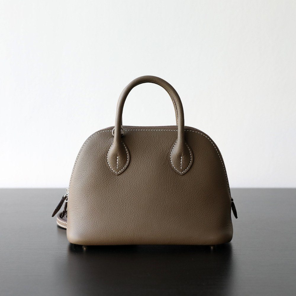 Top-Grain Cowhide Bolide Crossbody Bag in Ivory — view 11