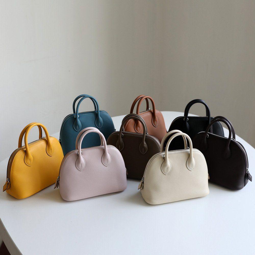 Top-Grain Cowhide Bolide Crossbody Bag in Ivory — interior view