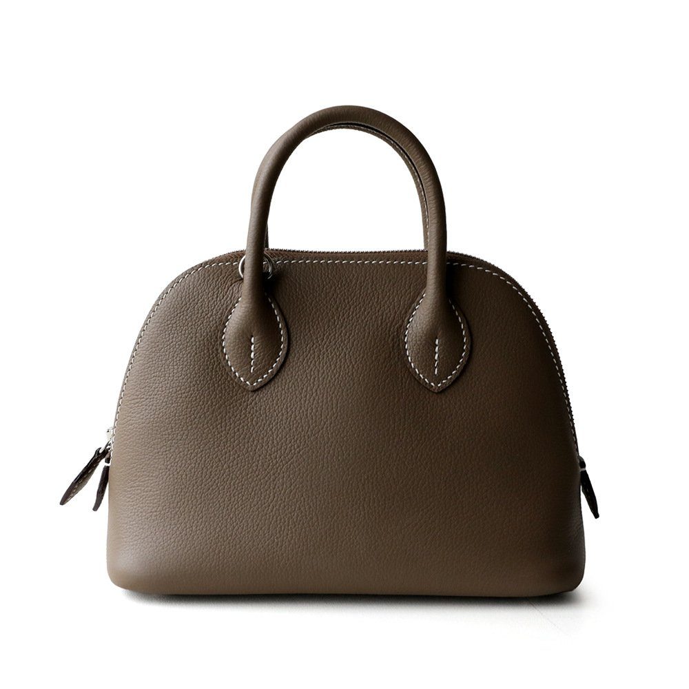 Top-Grain Cowhide Bolide Crossbody Bag in Ivory — detail close-up