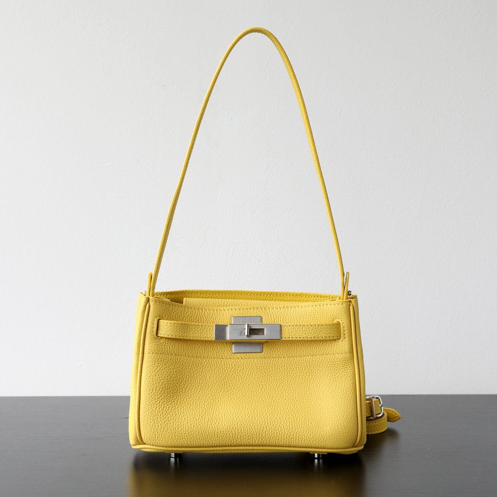 Underarm Kelly-Style Leather Crossbody Bag in Black — color comparison