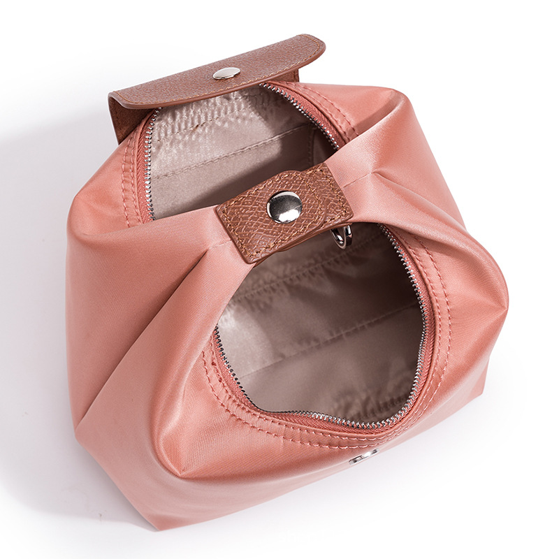 Waterproof Nylon Hobo Dumpling Bag in Leaf Green — interior view